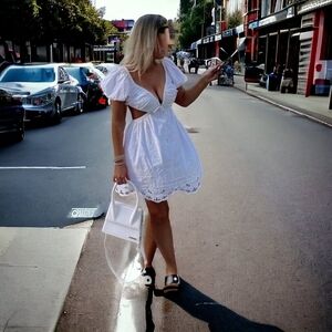 White Tularosa mini womens dress Size S